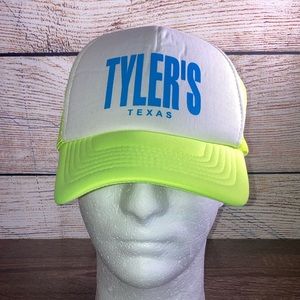 Tyler's Texas Hat Trucker Cap Neon Yellow White Mesh Snapback Adjustable